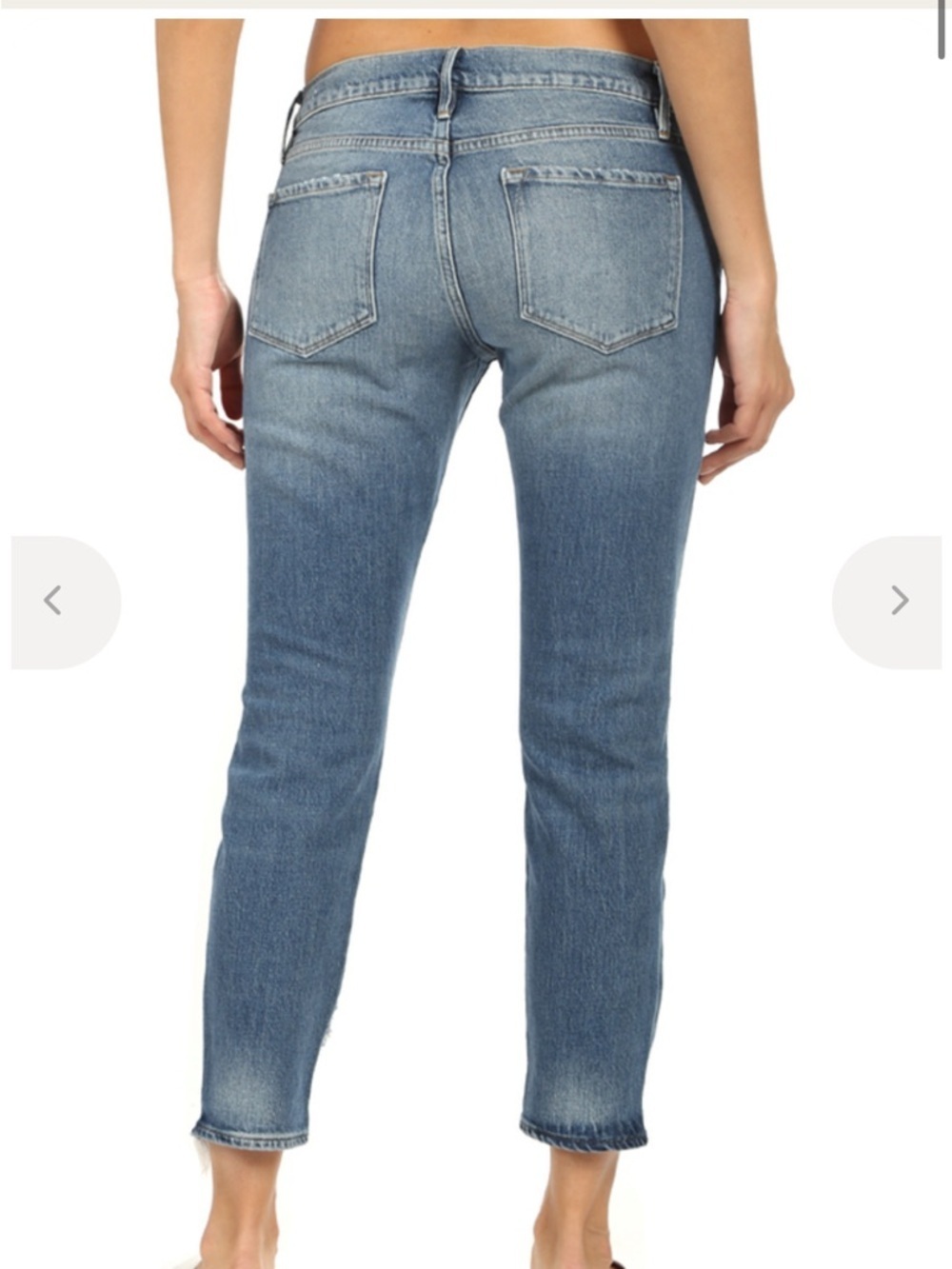 Frame Le Garçon Newport Distressed Ankle Crop Jeans - Picture 2 of 9